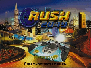 San Francisco Rush 2049 title screen for Nintendo 64